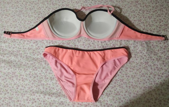 Bikini rosa flúor push-up