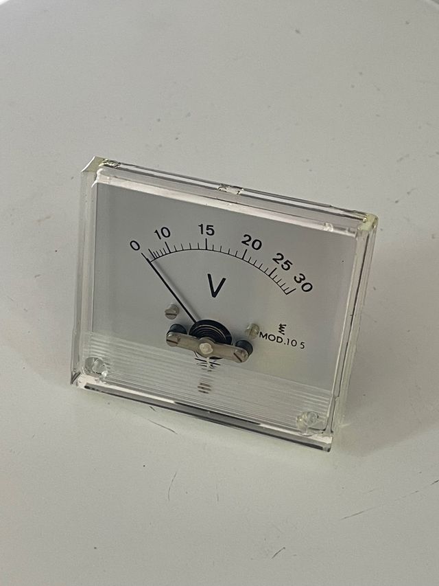 Voltímetro de panel analógico, 50×45mm, 10 Vcc