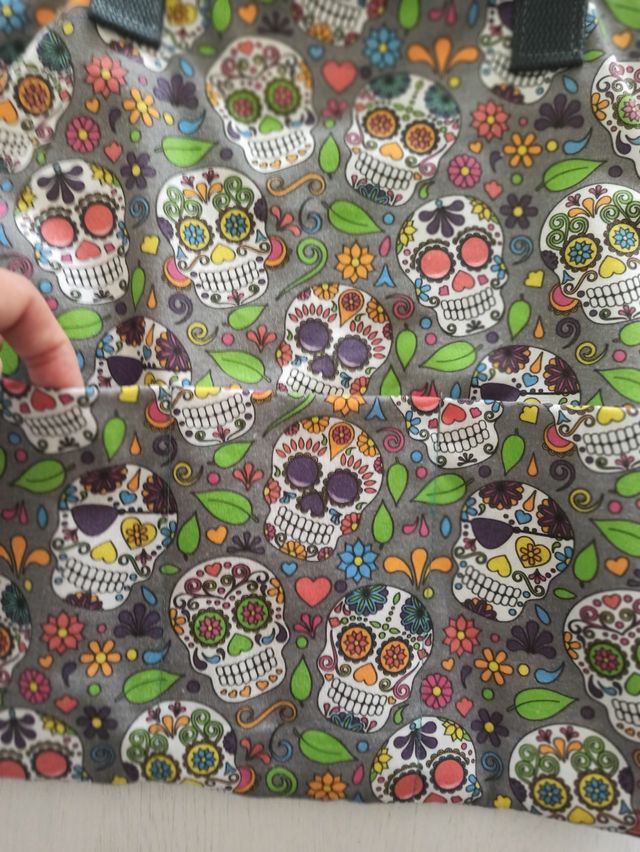 Tote bag con cremallera, forro y bolsillos