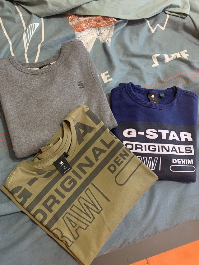 Lote niño G-Star t 12 original jersey gris y camis