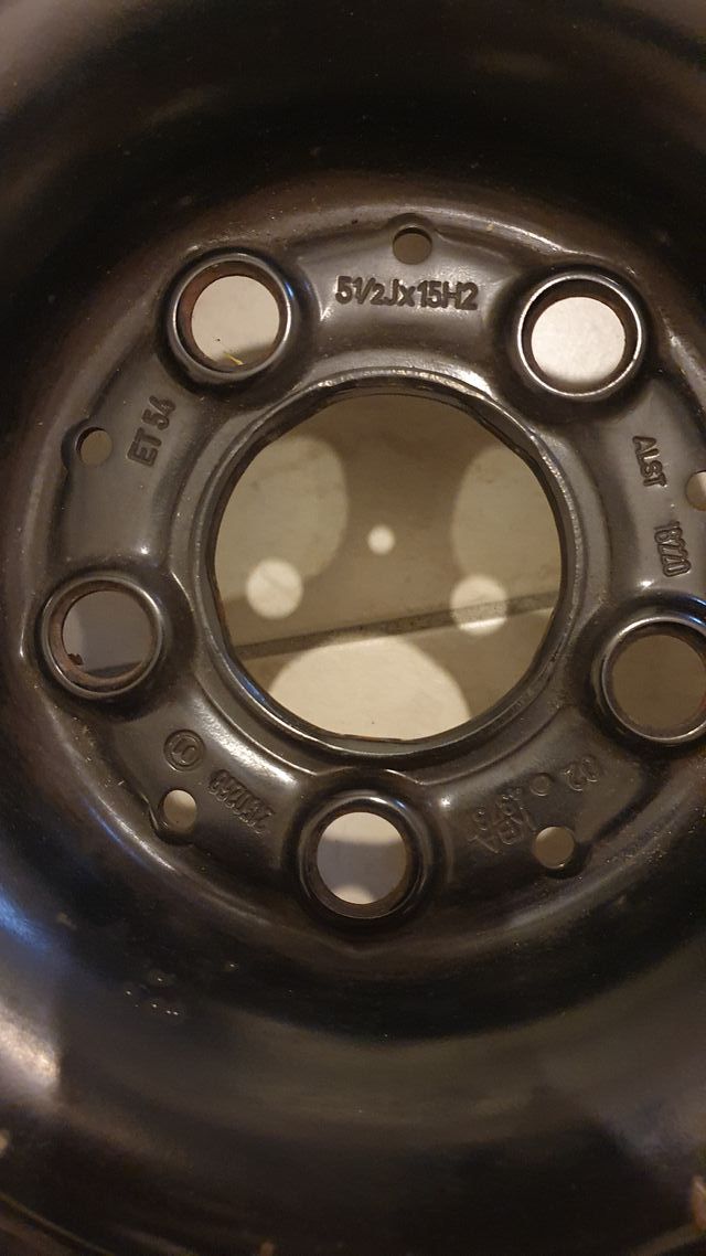 4 cerchi in acciaio ALCAR 5,5" X 15" - 5 bulloni