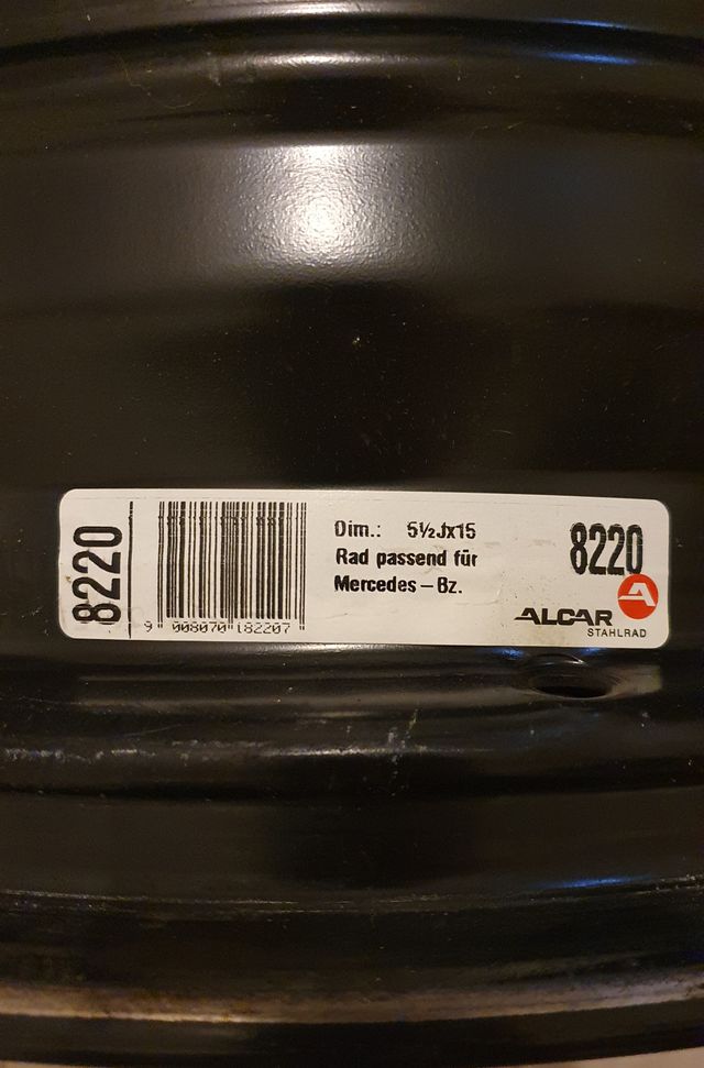 4 cerchi in acciaio ALCAR 5,5" X 15" - 5 bulloni