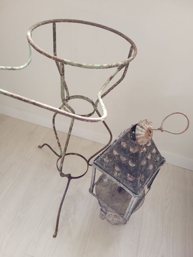 porta lavabo y portavelas antiguos