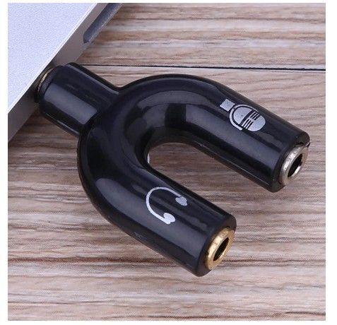 Adattatore a Y per cuffie e microfoni nero