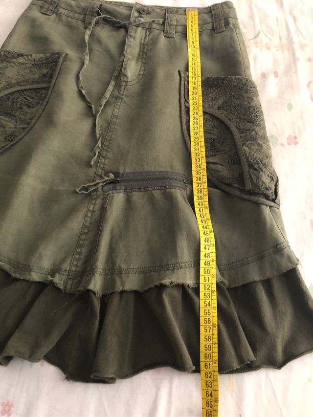 Desigual, falda color caqui, talla 36