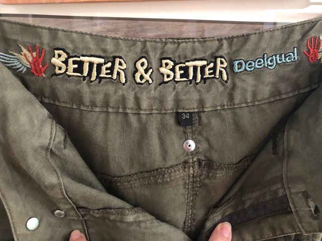 Desigual, falda color caqui, talla 36