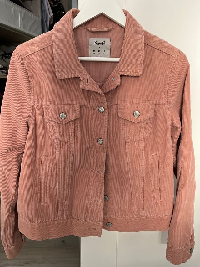 Cazadora micro pana rosa