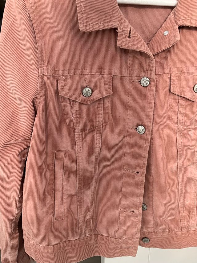 Cazadora micro pana rosa