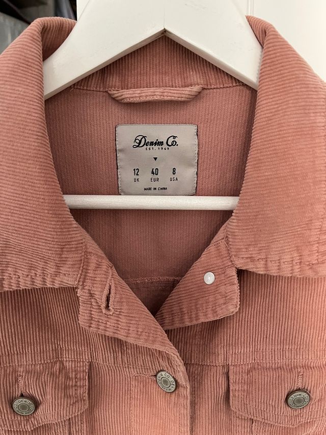 Cazadora micro pana rosa