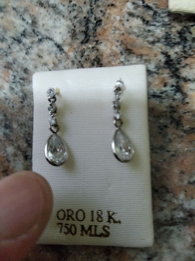 pendientes de boda oro blanco 18kilates para novia