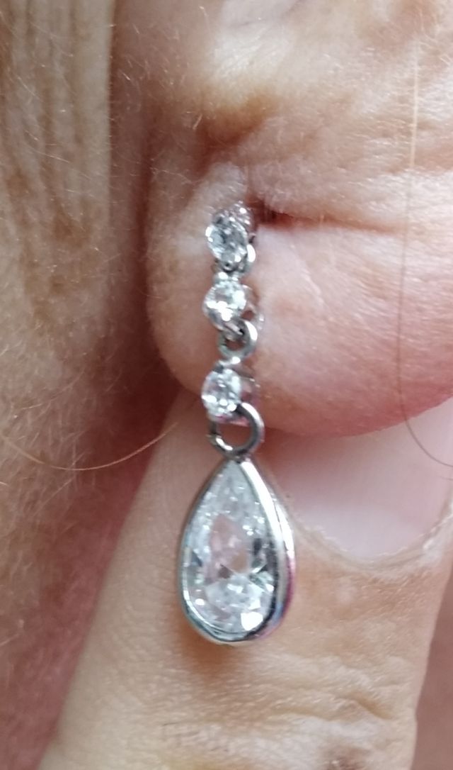 pendientes de boda oro blanco 18kilates para novia