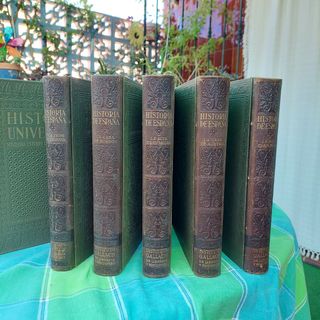libros antiguos, 5 tomos