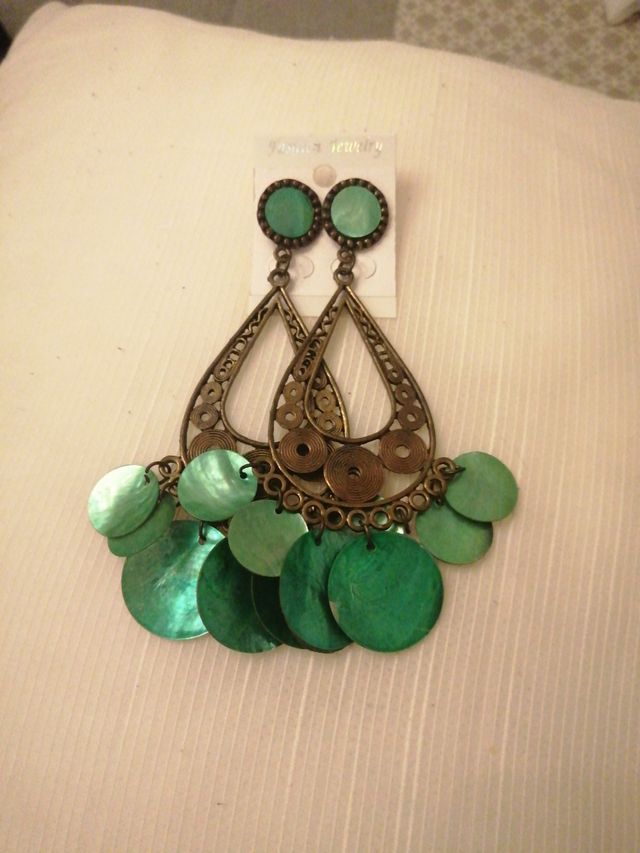PENDIENTES COBRE Y VERDE
