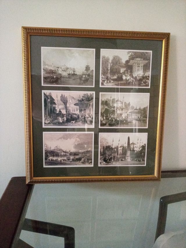 Elegante cuadro con postales antiguas Estambul
