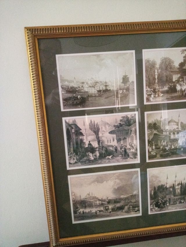 Elegante cuadro con postales antiguas Estambul
