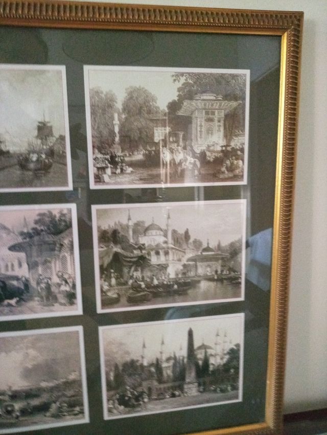 Elegante cuadro con postales antiguas Estambul