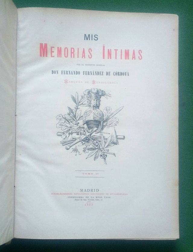 Mis Memorias Intimas - Fernandez de Cordova - 1886