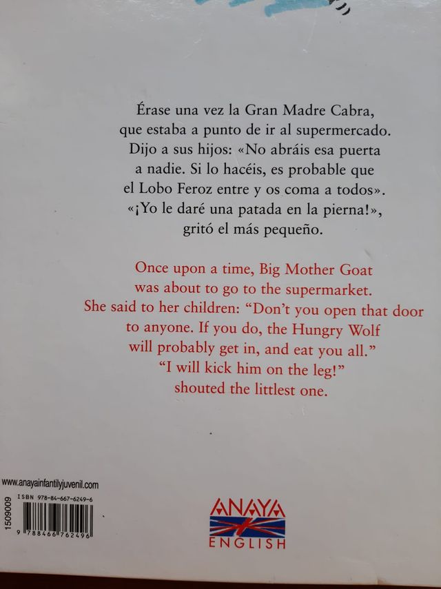 Doña Cabra y sus siete cabritillos. Inglés/castell