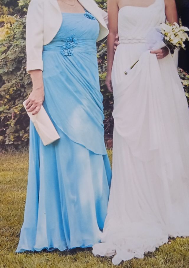 vestido largo fiesta T-46 turquesa