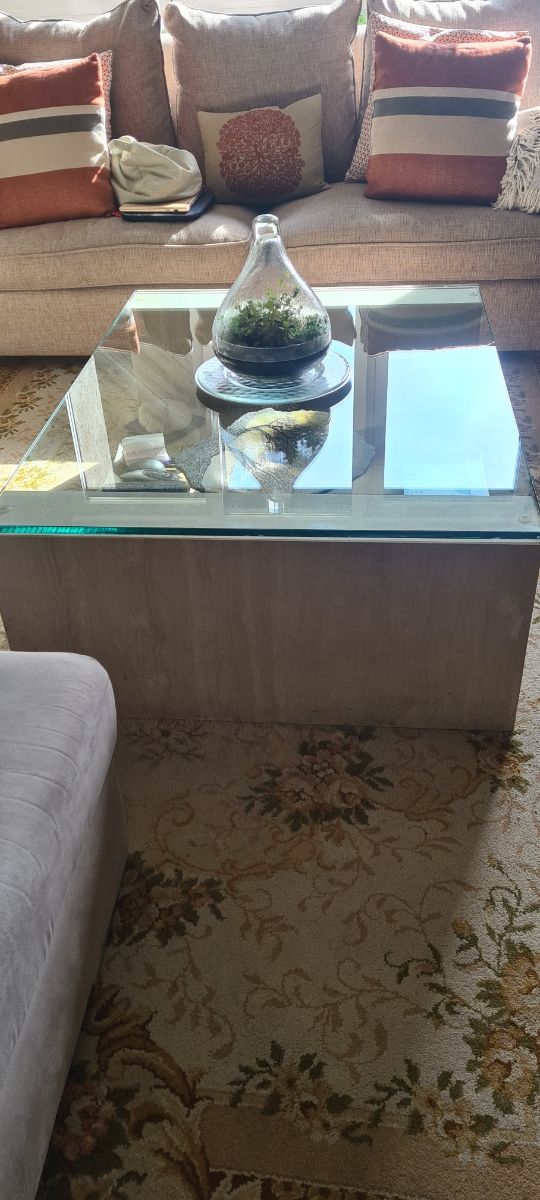  Mesa de centro en Mármol Travertimo Mate. 