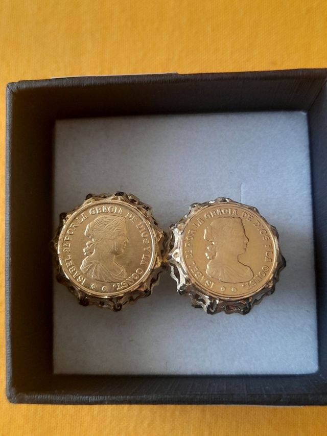 pendientes monedas 22 k