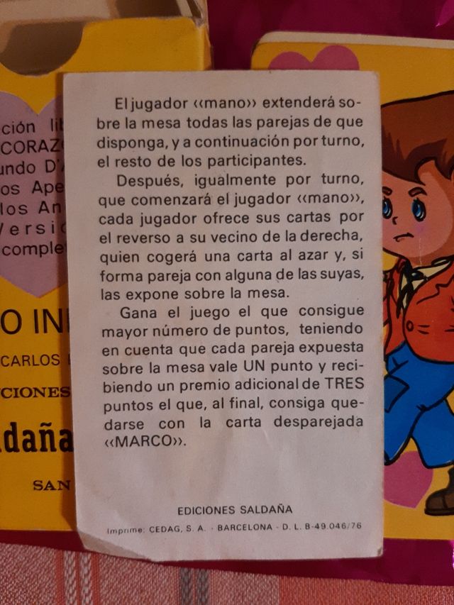 baraja antigua nueva 1976 marcó