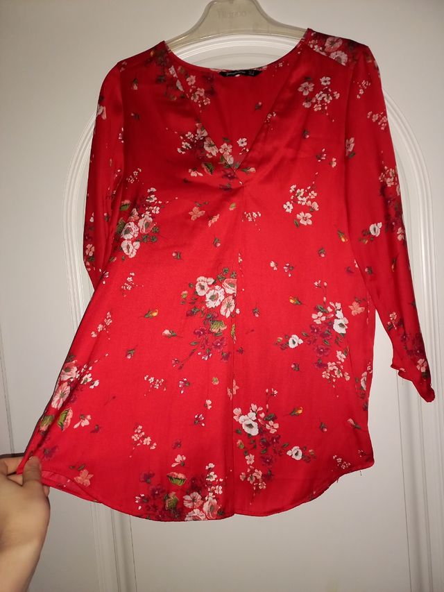 camisa roja 3/4 manga