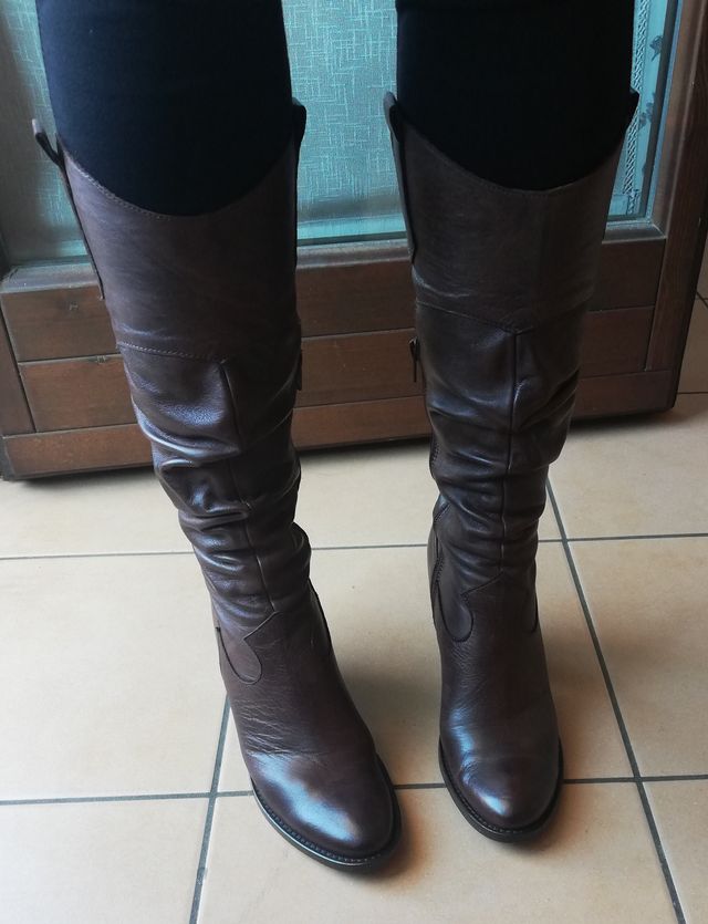 Stivali Made in Italy, in Pelle Marrone, n° 38