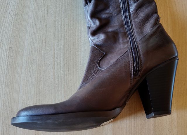 Stivali Made in Italy, in Pelle Marrone, n° 38