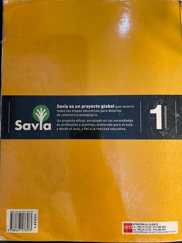 Libro de matemáticas 1 bachillerato, savla