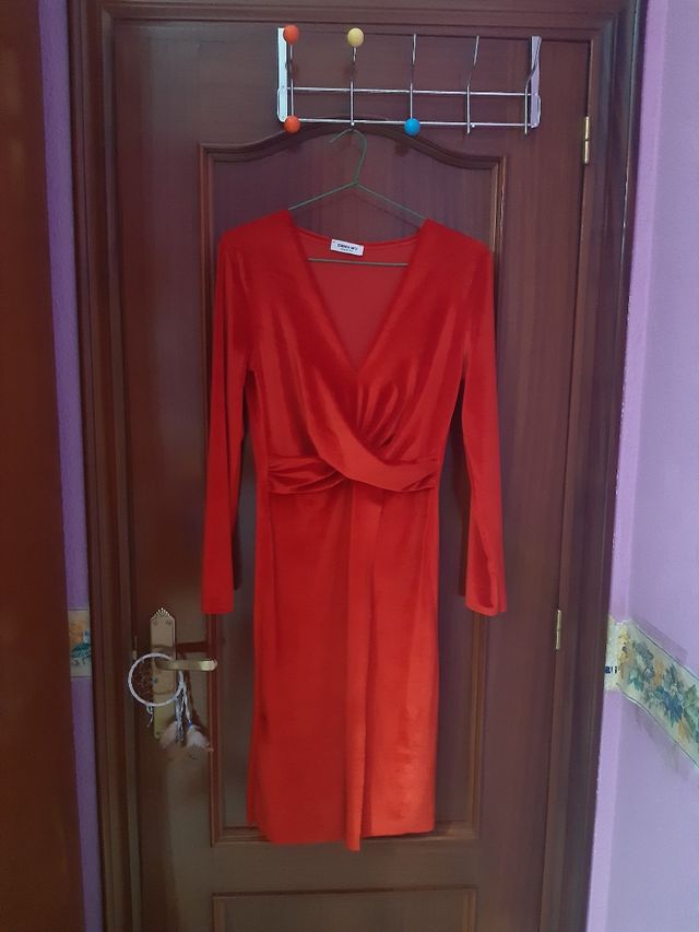 vestido rojo terciopelo TALLA UNICA