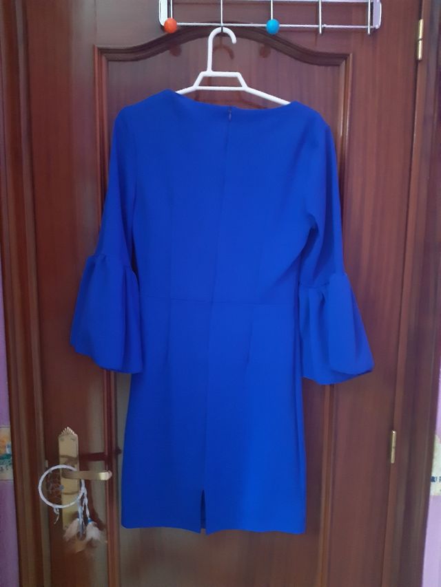 vestido azul electrico TALLA M