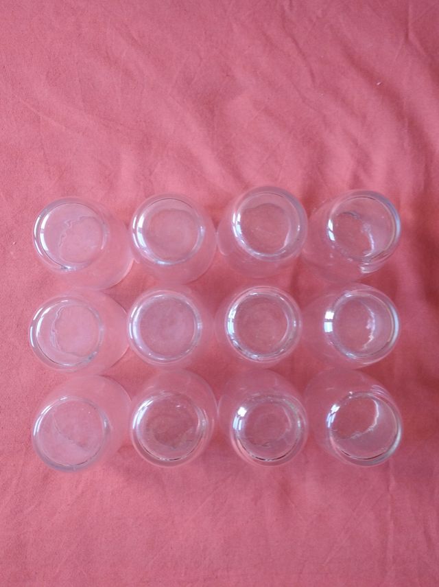 12 VASOS CRISTAL DE CHUPITO, LICOR, ORUJO, ANÍS,