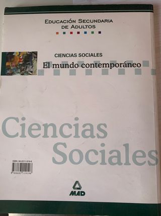 Libro de ciencias sociales secundará adultos
