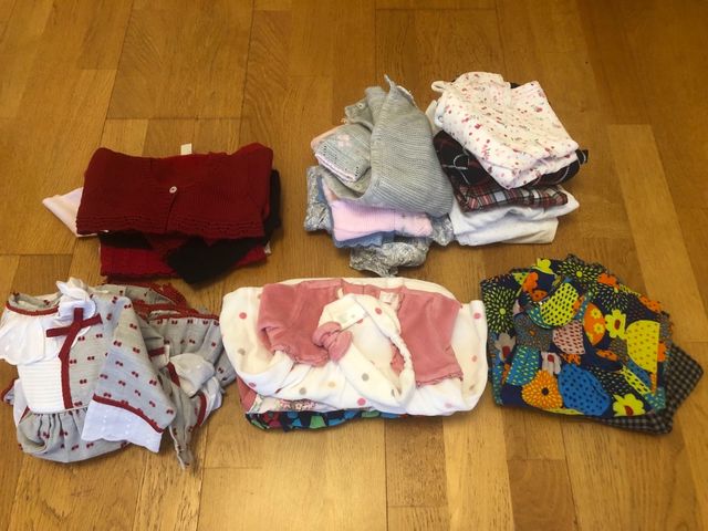 Lote de vestidos invierno y chaquetas bebe