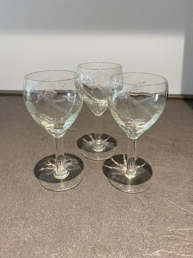 3 calici di cristallo