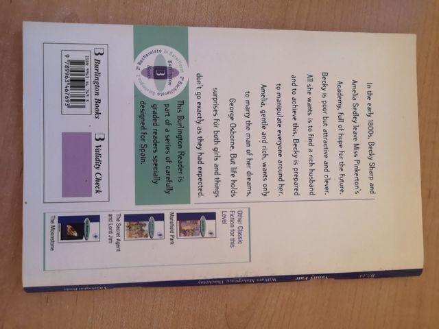 Libro de inglés "Vanity fair"