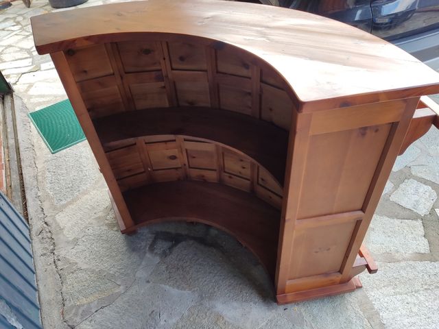 Bancone Bar angolare Vintage con Sgabello