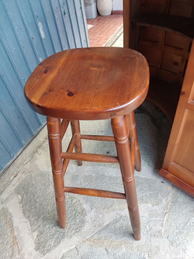 Bancone Bar angolare Vintage con Sgabello
