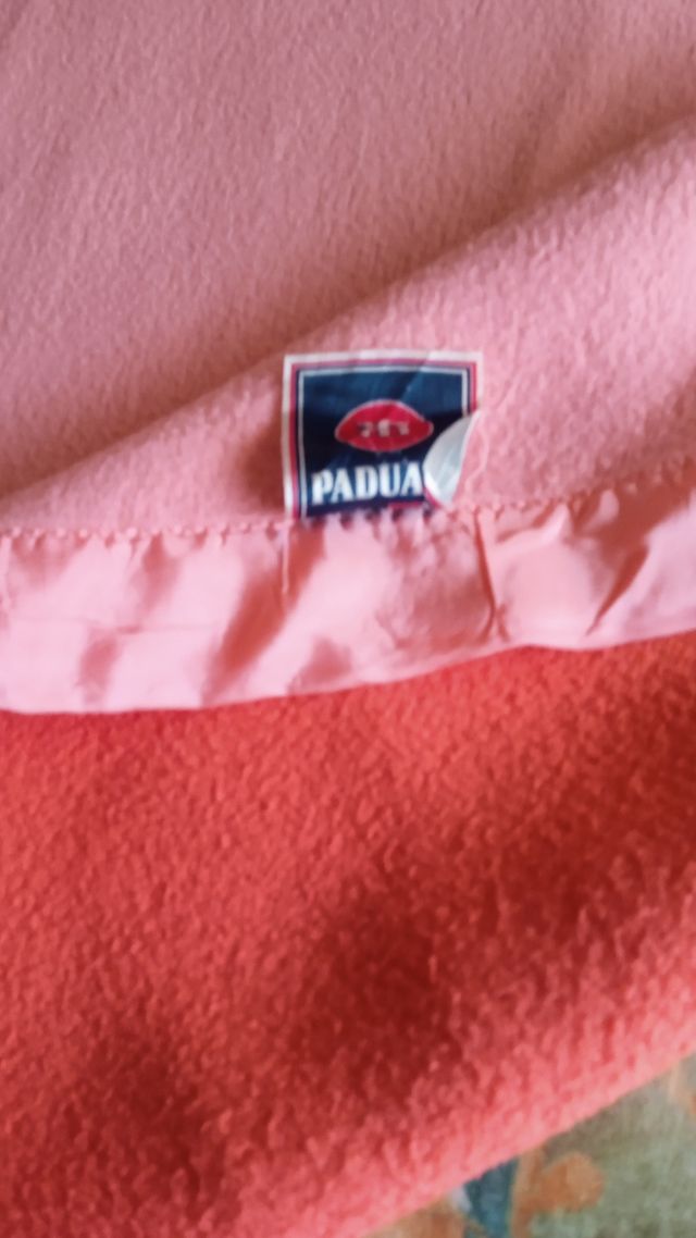 manta reversible. salmón y rosa claro 90 sa