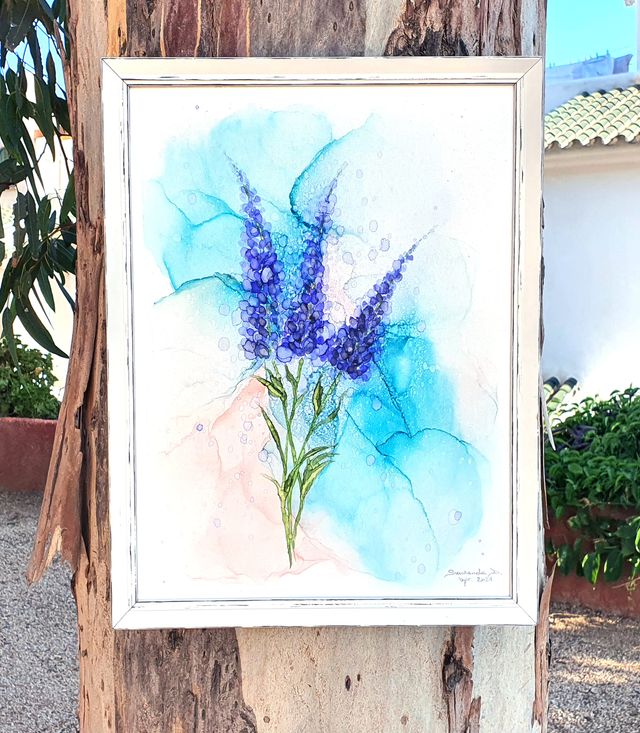 Cuadro original con tinta de alcohol y acrílica