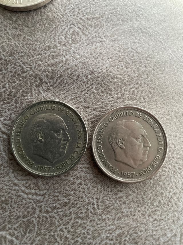 2 monedas 50 ptas franco 1957