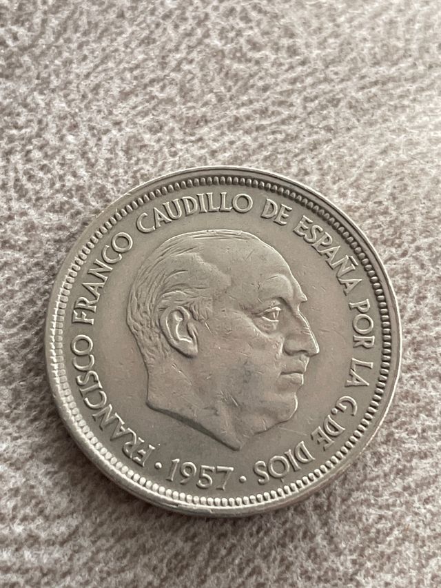 2 monedas 50 ptas franco 1957