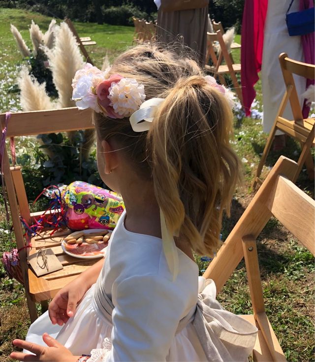 Corona de tela niña arras ceremonia