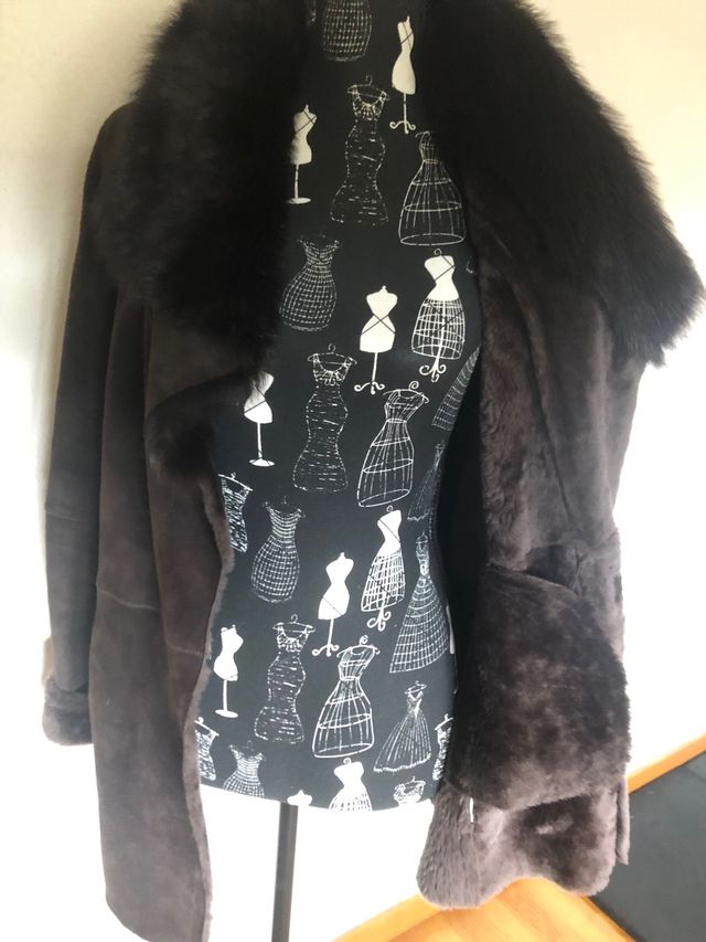 Chaquetón de ante marrón oscuro