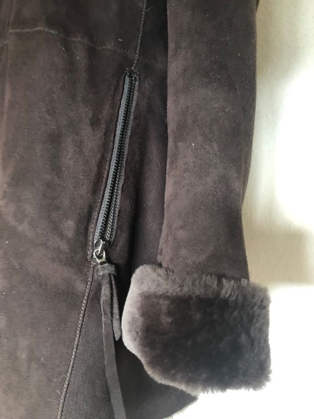 Chaquetón de ante marrón oscuro