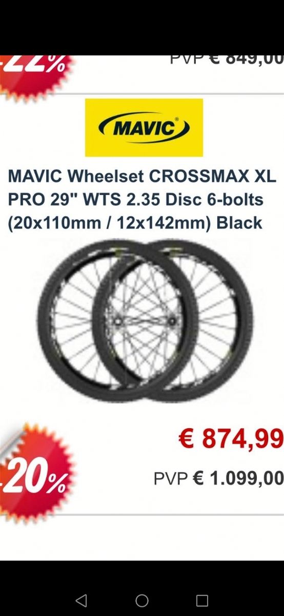 Ruedas, llantas MAVIC CROSSMAX XL WTS 29 NUEVAS!!!