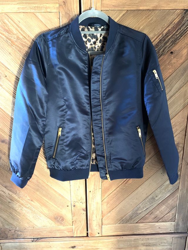 Bomber blu satin