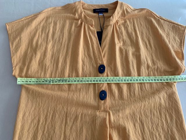 Blusa mostaza manga corta Cortefiel Nueva.