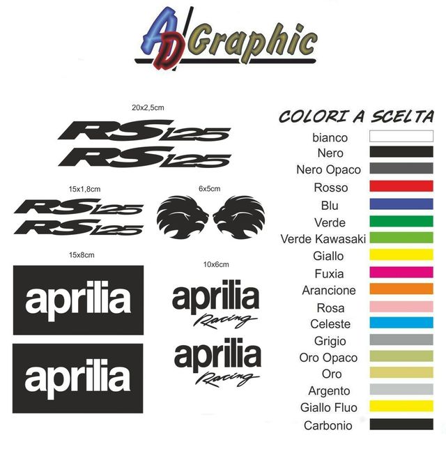 kit adesivi sticker aprilia rs 125 tipo2